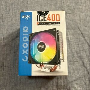NEW Aigo ICE400X 4 Heat Pipes CPU Cooler Fan RGB 4pin PWM Silver Silent